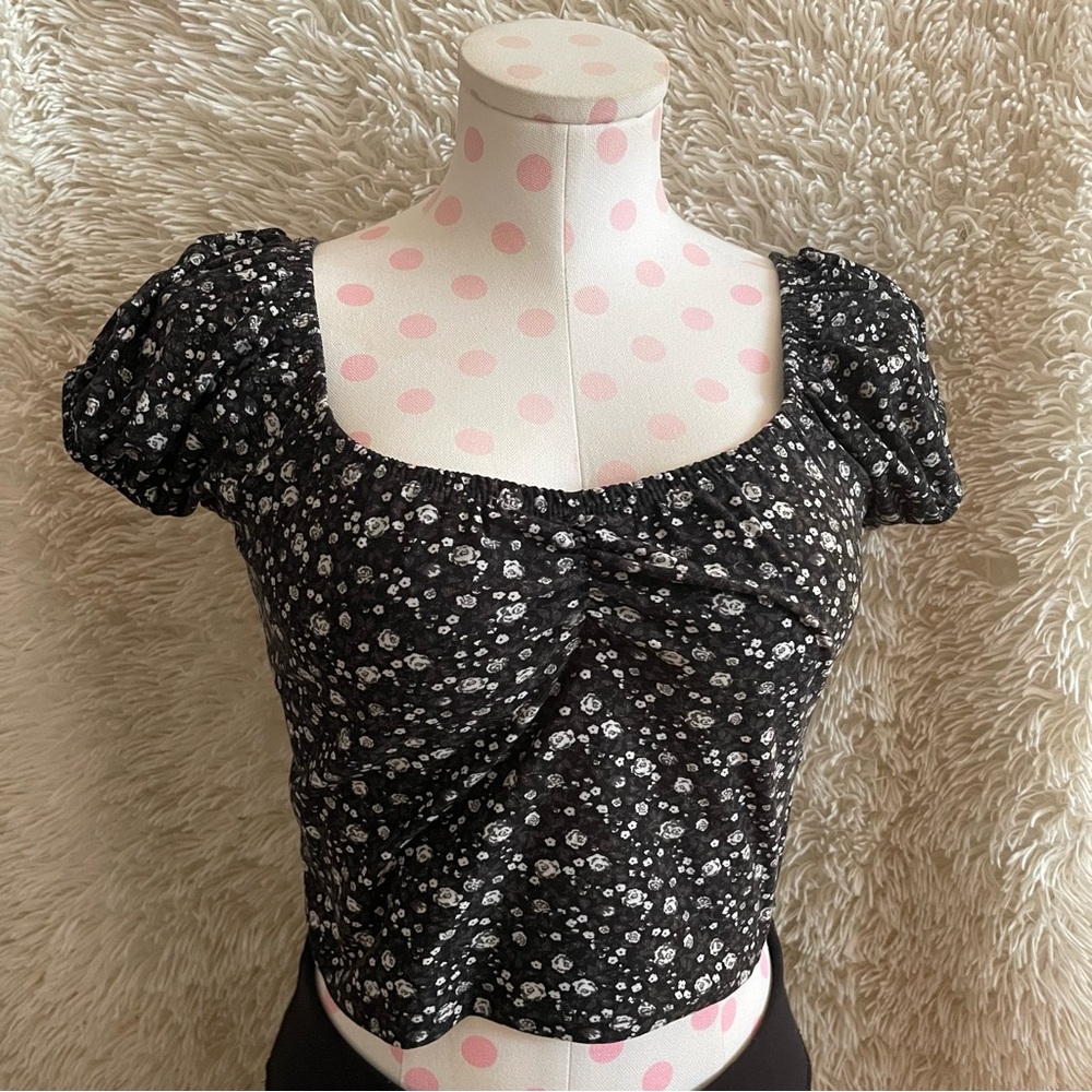 Floral Ruched Crop Top
